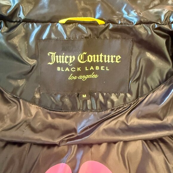 Juicy Couture Black Label Metallic Blue & Black Puffer Jacket Size M - Picture 2 of 9